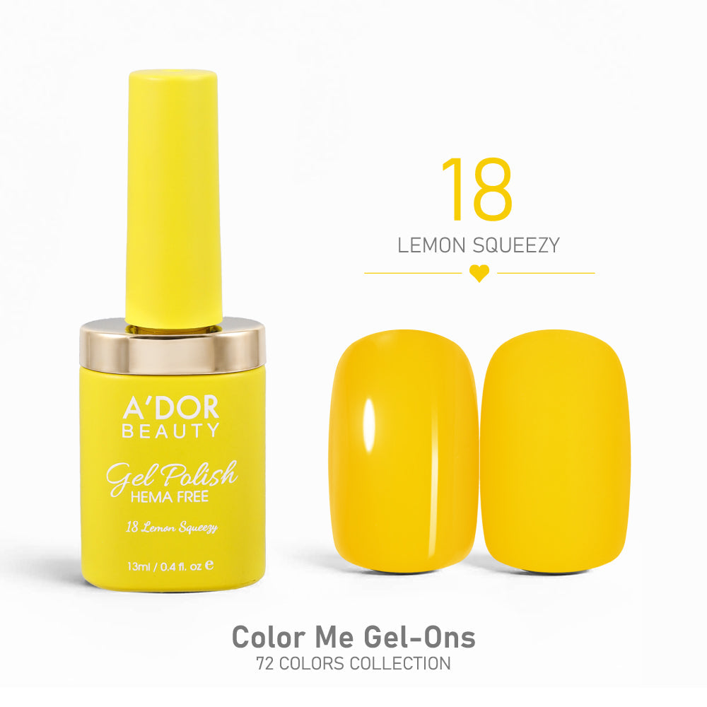 A'DOR HEMA-Free Gel Polish - 18 - Lemon Squeezy - 0.4 oz - Color Me Gel-Ons Collection