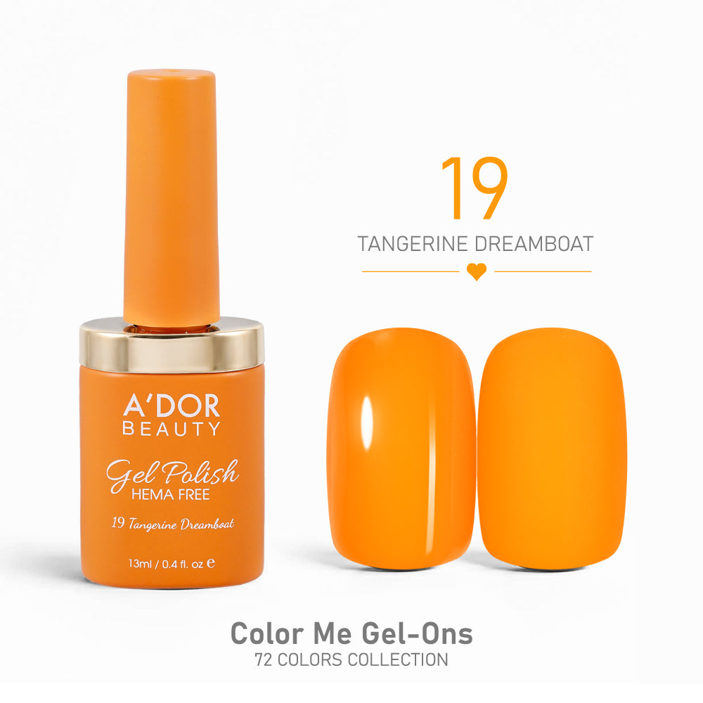 A'DOR HEMA-Free Gel Polish - 19 - Tangerine Dreamboat - 0.4 oz - Color Me Gel-Ons Collection