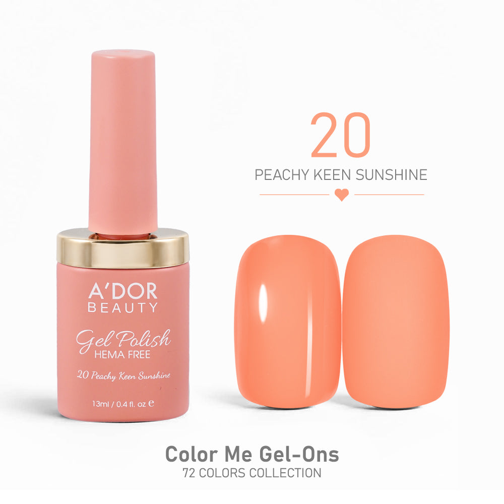 A'DOR HEMA-Free Gel Polish - 20 - Peachy Keen Sunshine - 0.4 oz - Color Me Gel-Ons Collection
