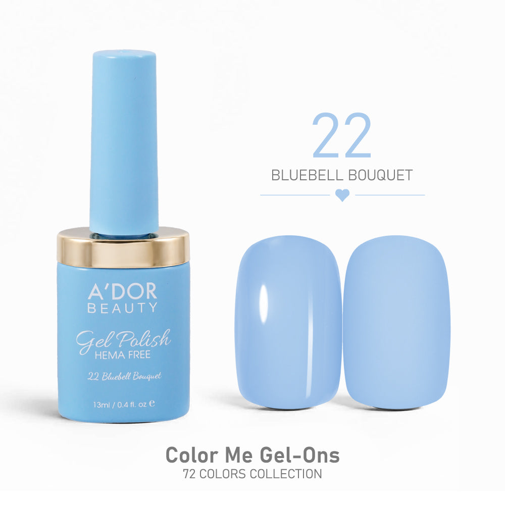 A'DOR HEMA-Free Gel Polish - 22 - Bluebell Bouquet - 0.4 oz - Color Me Gel-Ons Collection