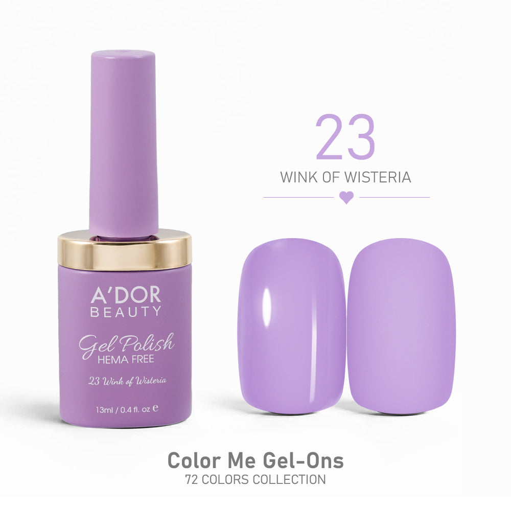 A'DOR HEMA-Free Gel Polish - 23 - Wink of Wisteria - 0.4 oz - Color Me Gel-Ons Collection