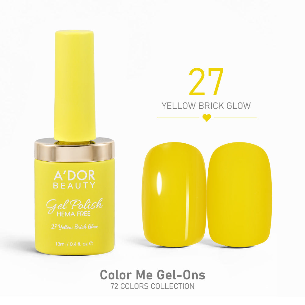A'DOR HEMA-Free Gel Polish - 27 - Yellow Brick Glow - 0.4 oz - Color Me Gel-Ons Collection