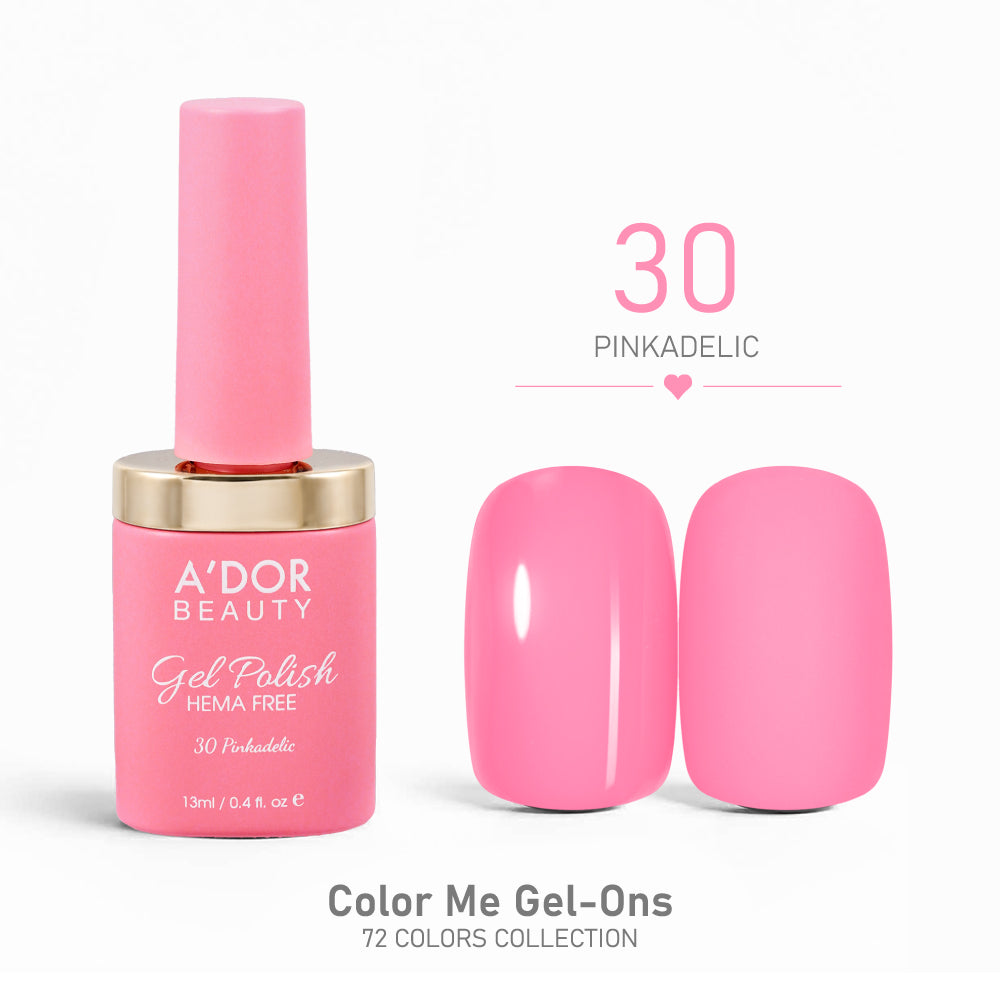 A'DOR HEMA-Free Gel Polish - 30 - Pinkadelic - 0.4 oz - Color Me Gel-Ons Collection