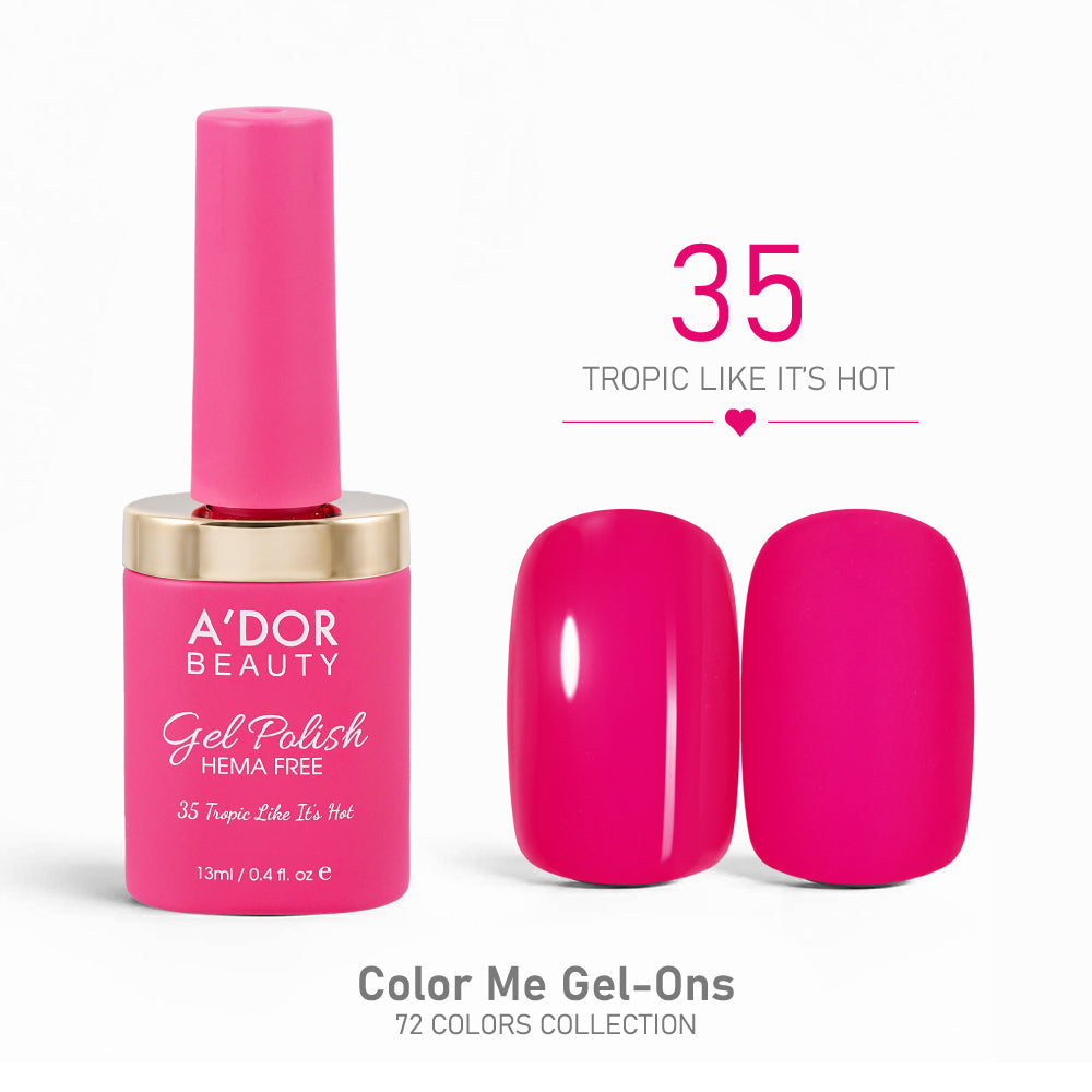 A'DOR HEMA-Free Gel Polish - 35 - Tropic Like It's Hot - 0.4 oz - Color Me Gel-Ons Collection