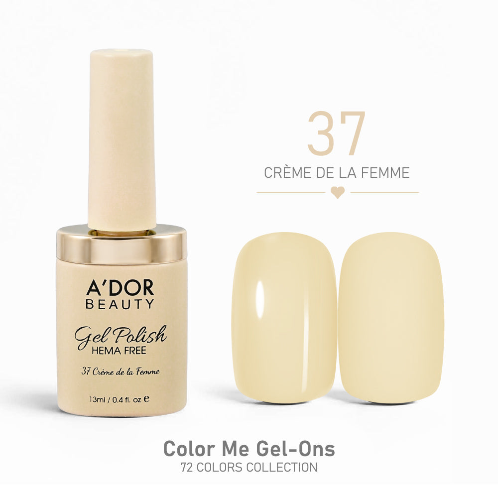 A'DOR HEMA-Free Gel Polish - 37 - Crème de la Femme - 0.4 oz - Color Me Gel-Ons Collection