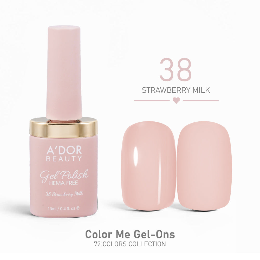 A'DOR HEMA-Free Gel Polish - 38 - Strawberry Milk - 0.4 oz - Color Me Gel-Ons Collection