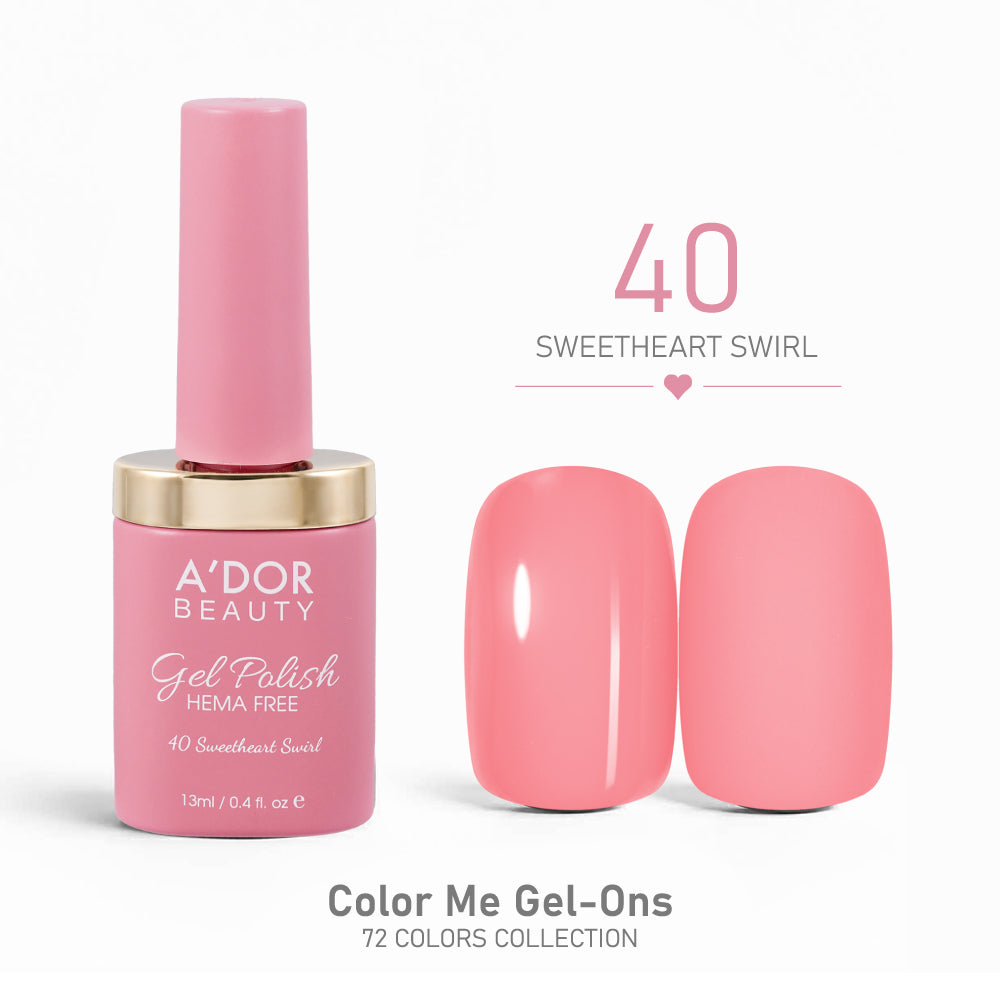 A'DOR HEMA-Free Gel Polish - 40 - Sweetheart Swirl - 0.4 oz - Color Me Gel-Ons Collection