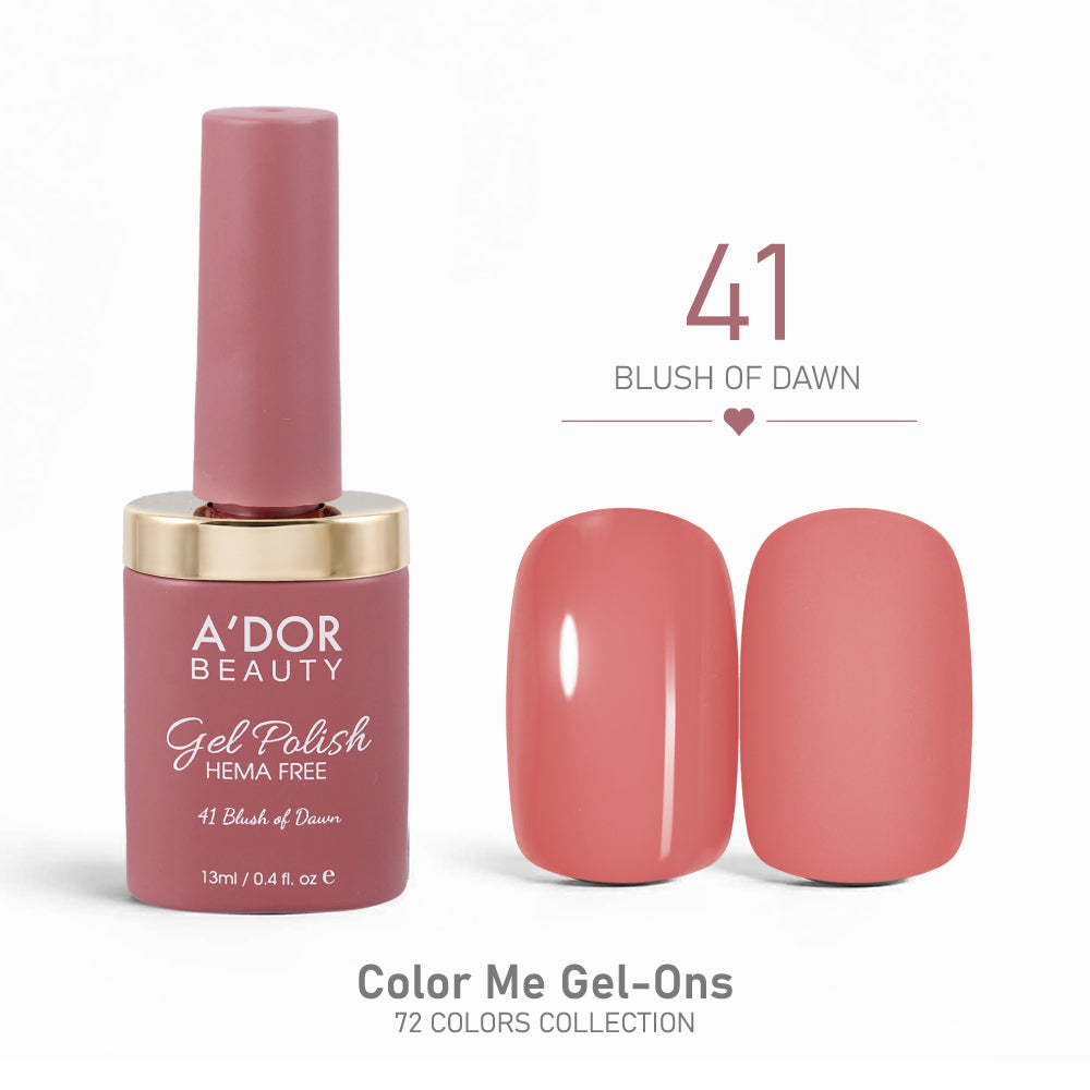 A'DOR HEMA-Free Gel Polish - 41 - Blush of Dawn - 0.4 oz - Color Me Gel-Ons Collection