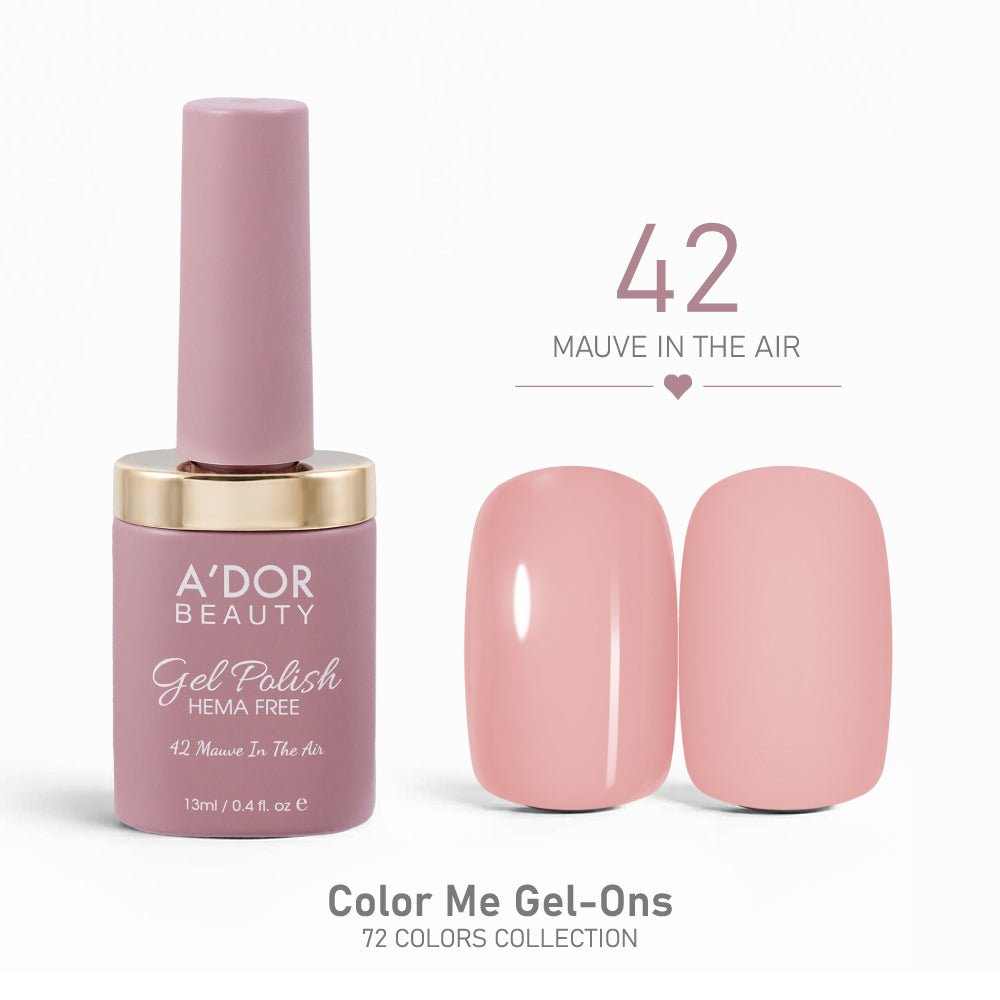 A'DOR HEMA-Free Gel Polish - 42 - Mauve In The Air - 0.4 oz - Color Me Gel-Ons Collection
