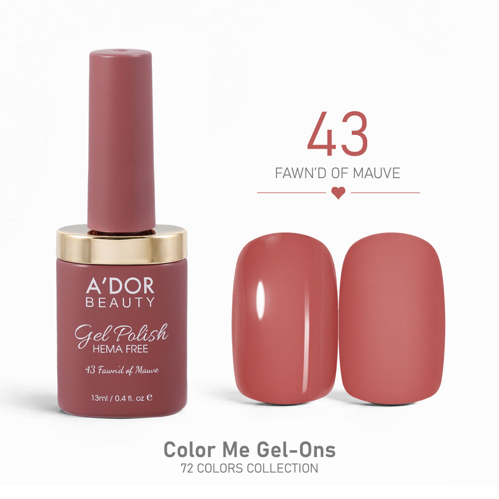 A'DOR HEMA-Free Gel Polish - 43 - Fawn'd of Mauve - 0.4 oz - Color Me Gel-Ons Collection