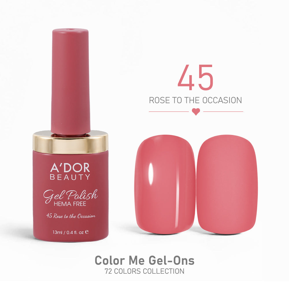 A'DOR HEMA-Free Gel Polish - 45 - Rose to the Occasion - 0.4 oz - Color Me Gel-Ons Collection