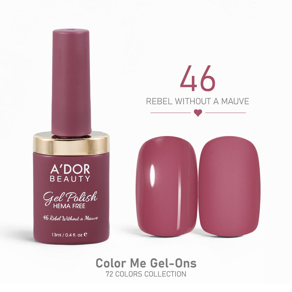 A'DOR HEMA-Free Gel Polish - 46 - Rebel Without a Mauve - 0.4 oz - Color Me Gel-Ons Collection