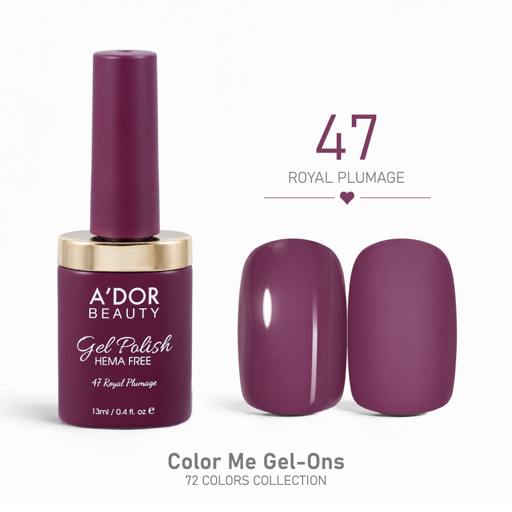 A'DOR HEMA-Free Gel Polish - 47 - Royal Plumage - 0.4 oz - Color Me Gel-Ons Collection