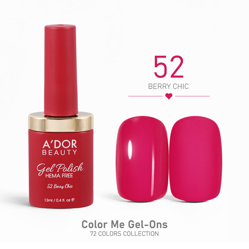 A'DOR HEMA-Free Gel Polish - 52 - Berry Chic - 0.4 oz - Color Me Gel-Ons Collection