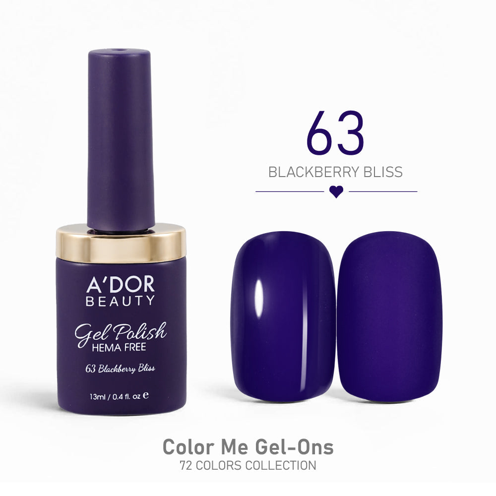A'DOR HEMA-Free Gel Polish - 63 - Blackberry Bliss - 0.4 oz - Color Me Gel-Ons Collection