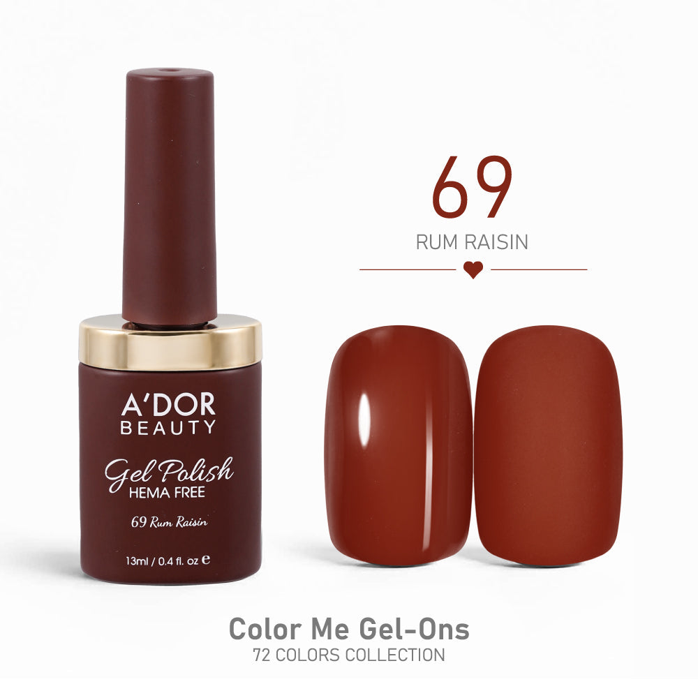 A'DOR HEMA-Free Gel Polish - 69 - Rum Raisin - 0.4 oz - Color Me Gel-Ons Collection