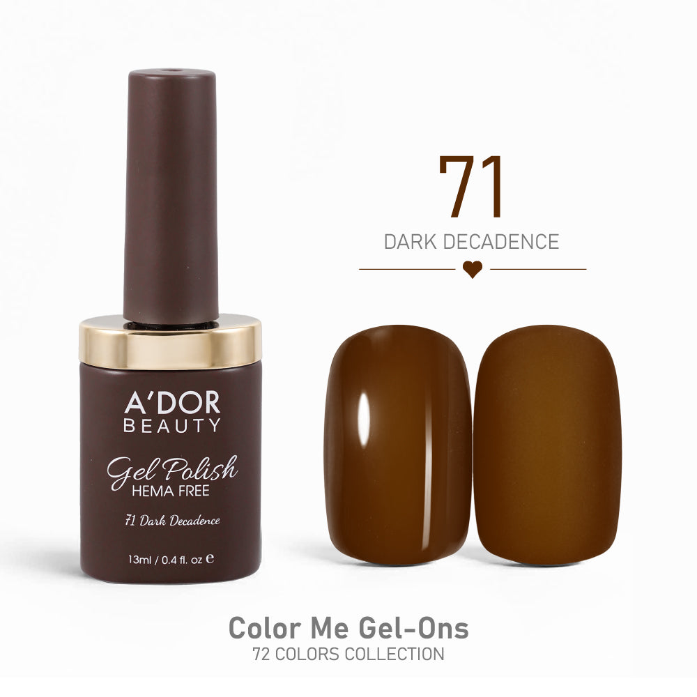 A'DOR HEMA-Free Gel Polish - 71 - Dark Decadence - 0.4 oz - Color Me Gel-Ons Collection