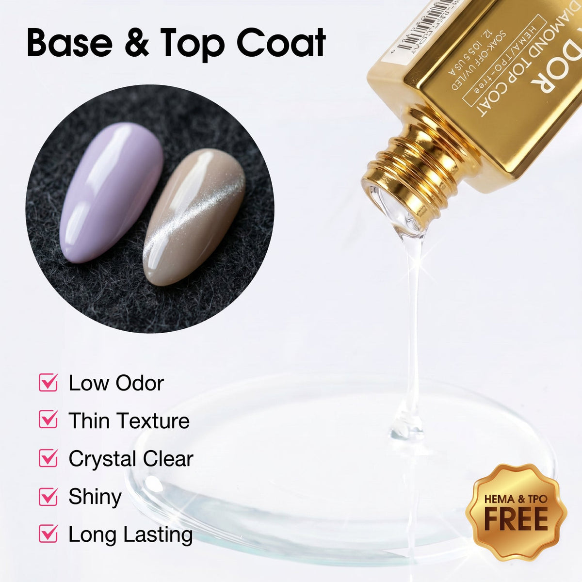 A'DOR HEMA & TPO FREE Gel Polish - Diamond Top Coat - 0.5 oz
