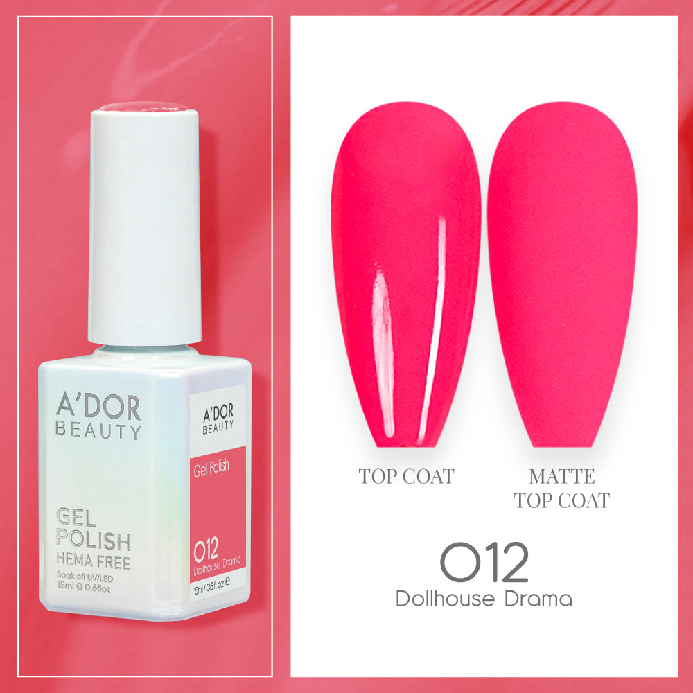 A'DOR HEMA-Free Gel Polish - 012 - Dollhouse Drama - 0.6 oz
