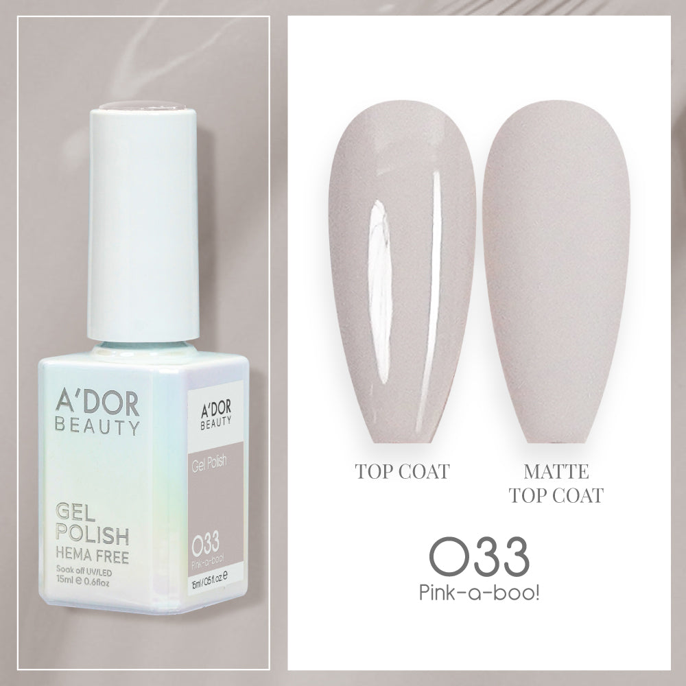A'DOR HEMA-Free Gel Polish - 033 - Pink - a - boo - 0.6 oz