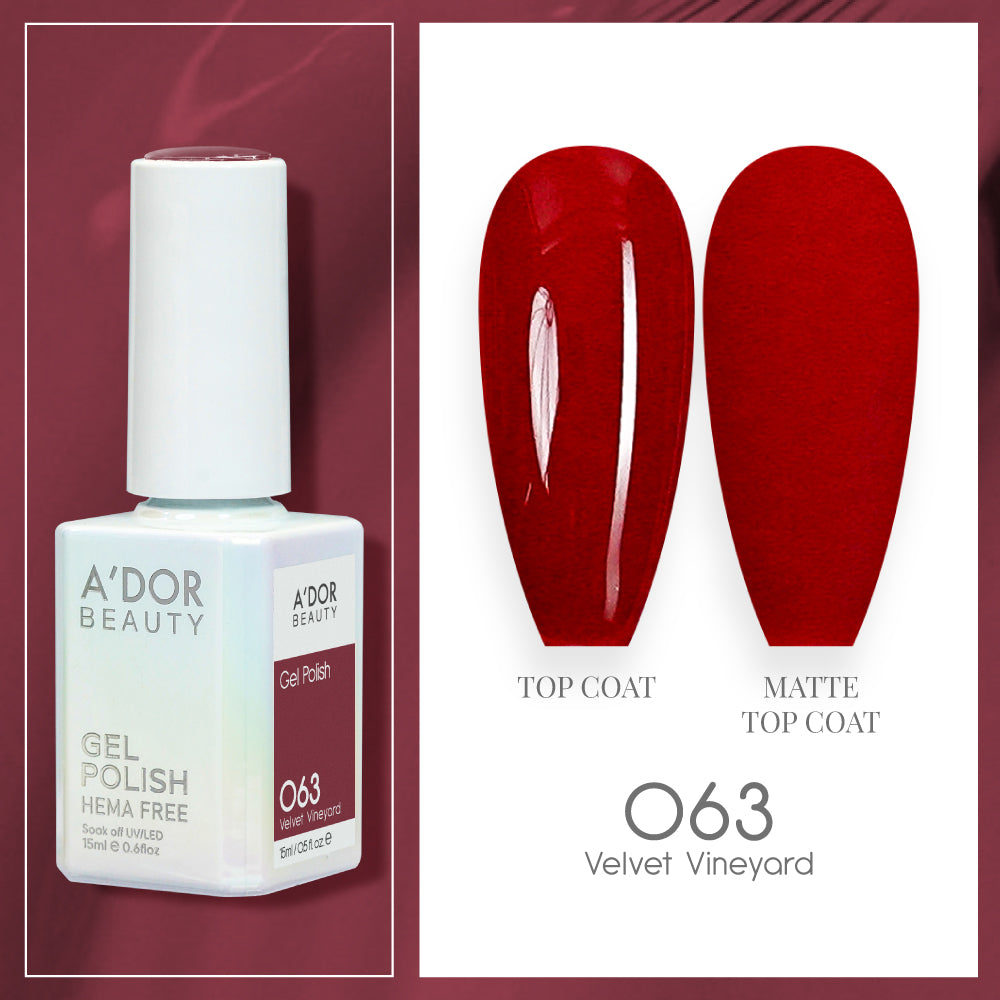 A'DOR HEMA-Free Gel Polish - 063 - Velvet Vineyard - 0.6 oz