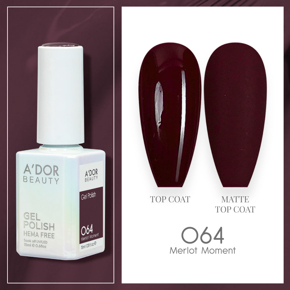 A'DOR HEMA-Free Gel Polish - 064 - Merlot Moment - 0.6 oz