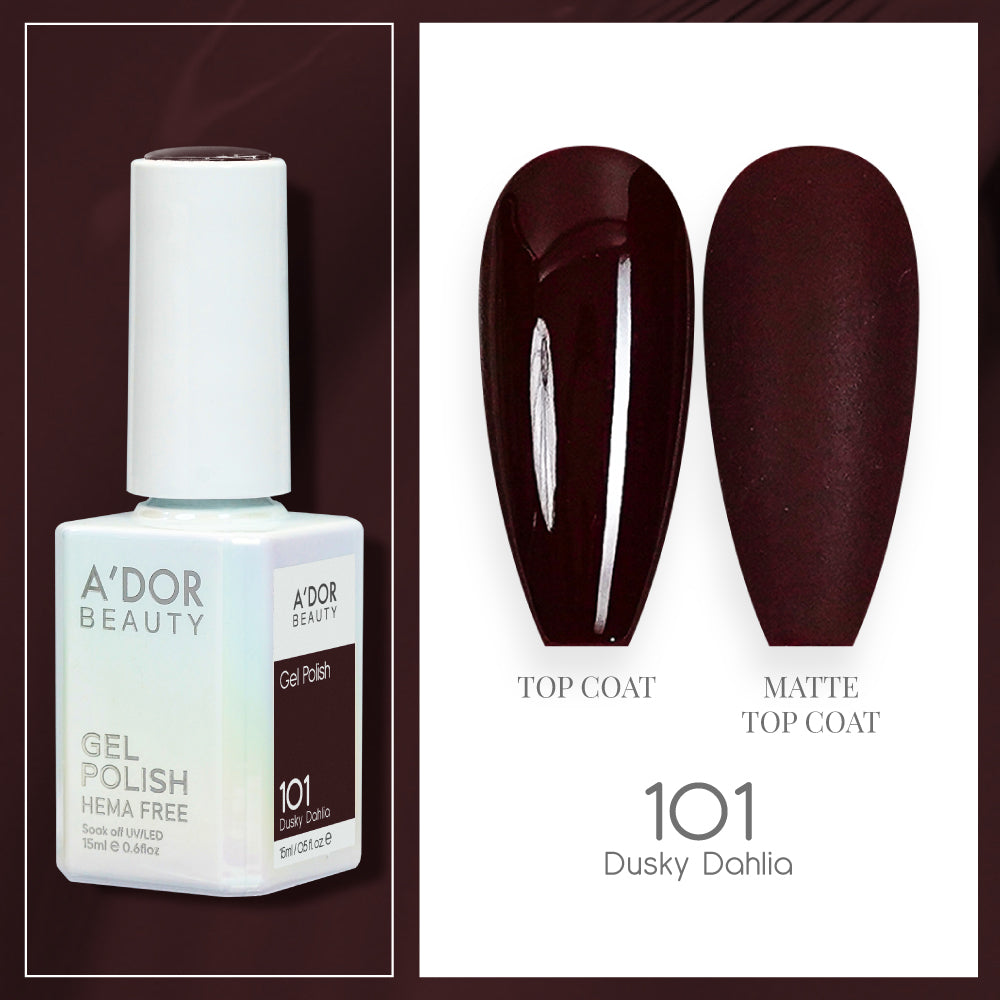 A'DOR HEMA-Free Gel Polish - 101 - Dusky Dahlia - 0.6 oz