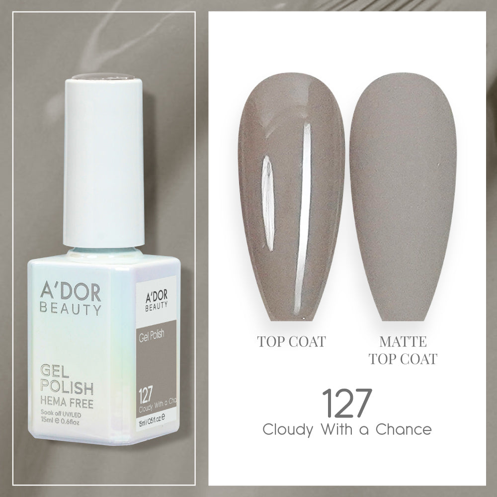 A'DOR HEMA-Free Gel Polish - 127 - Cloudy With a Chance - 0.6 oz
