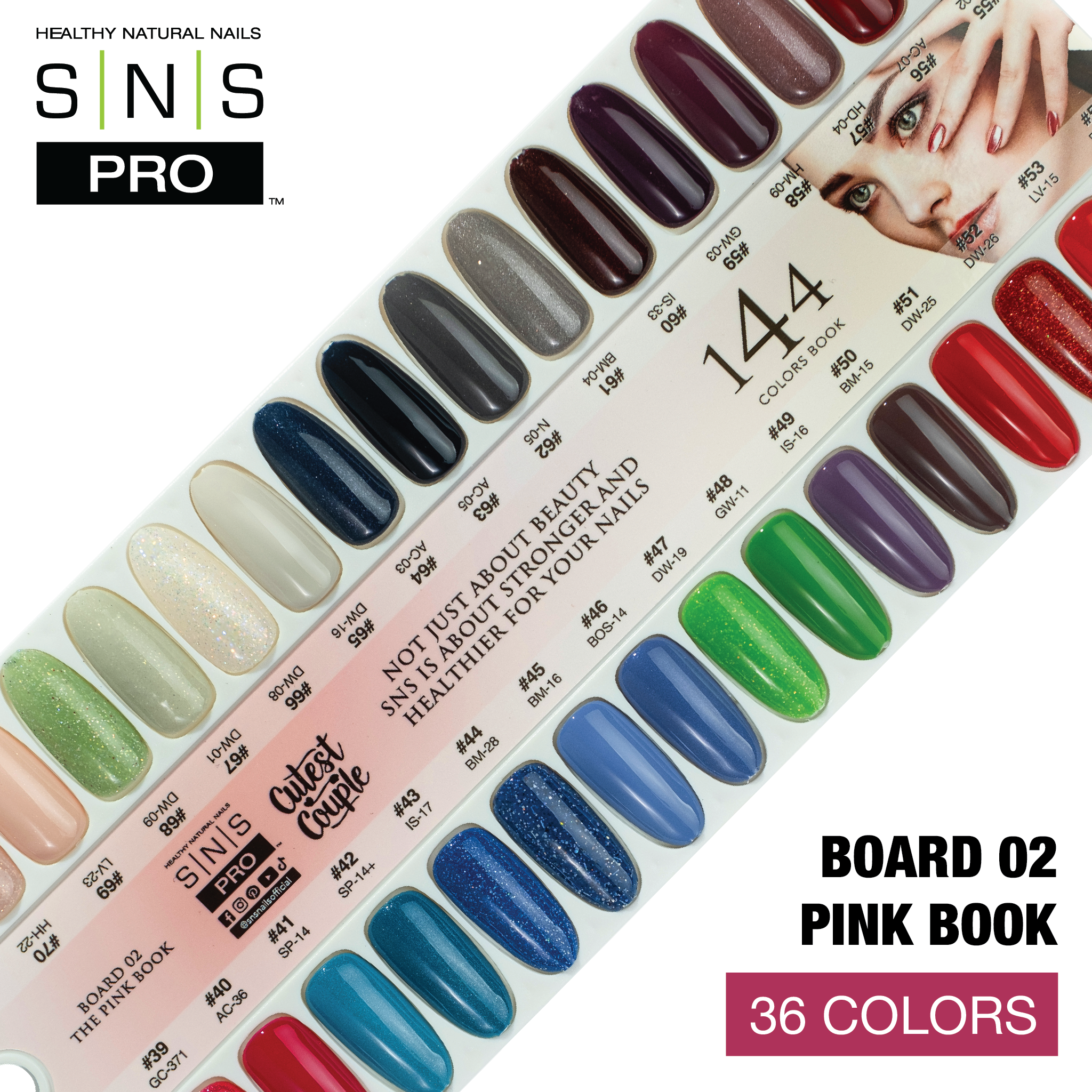SNS Pro Gel Nail Polish Duo Set 36 Colors - Board 2 Pink Collection (037 - 072)