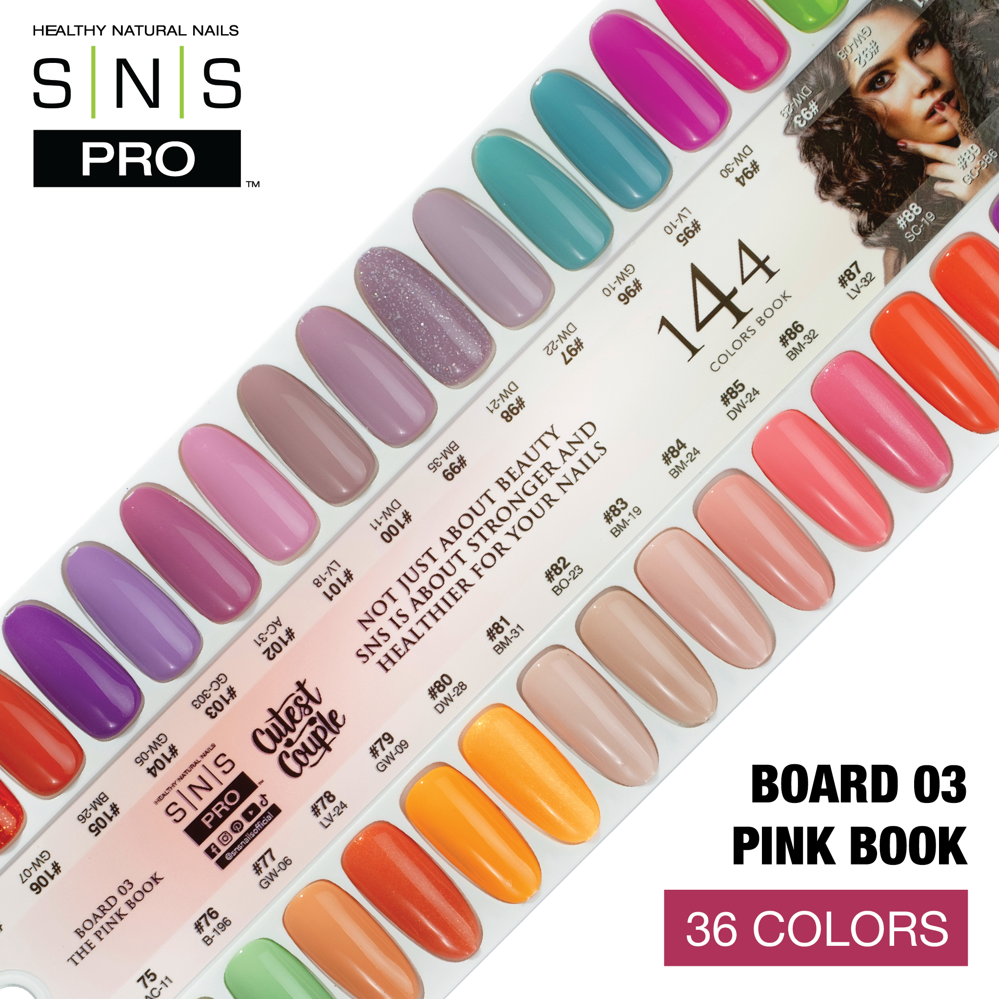 SNS Pro 3 in 1 - Board 3 Pink Collection (073 - 108) - Dip, Gel & Lacquer Matching