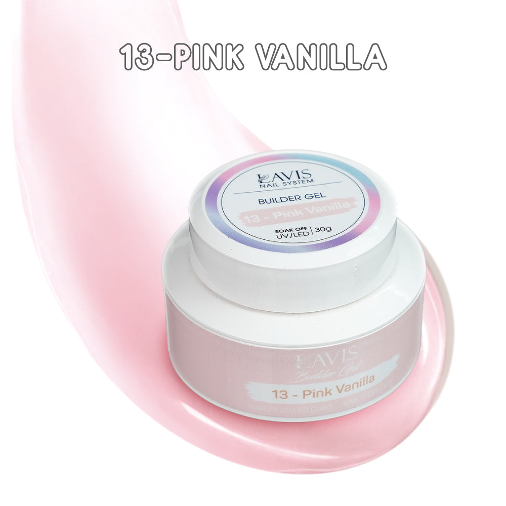 LAVIS 13 Pink Vanilla - Builder Gel In The Jar 30ml