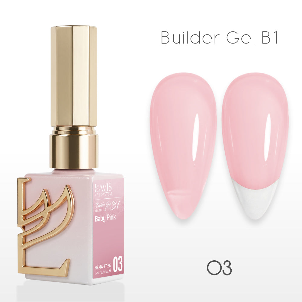 LAVIS Builder Gel In The Bottle - B1-03 Baby Pink - Gel Polish 0.5oz