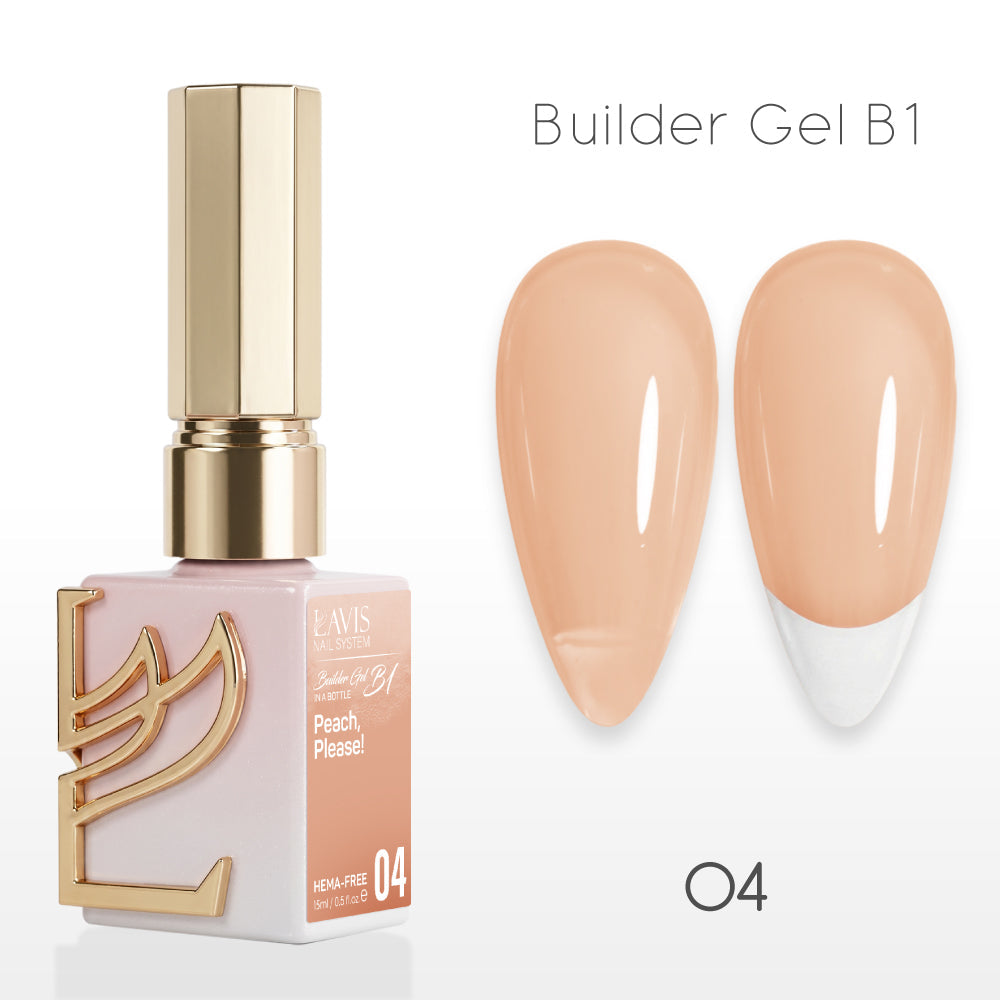 LAVIS Builder Gel In The Bottle - B1-04 Peach Please. - Gel Polish 0.5oz