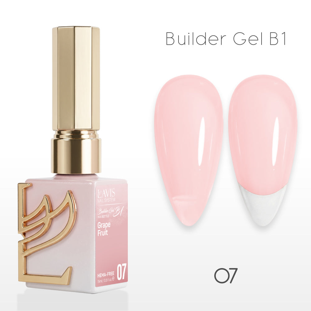 LAVIS Builder Gel In The Bottle - B1-07 Grape Fruit - Gel Polish 0.5oz