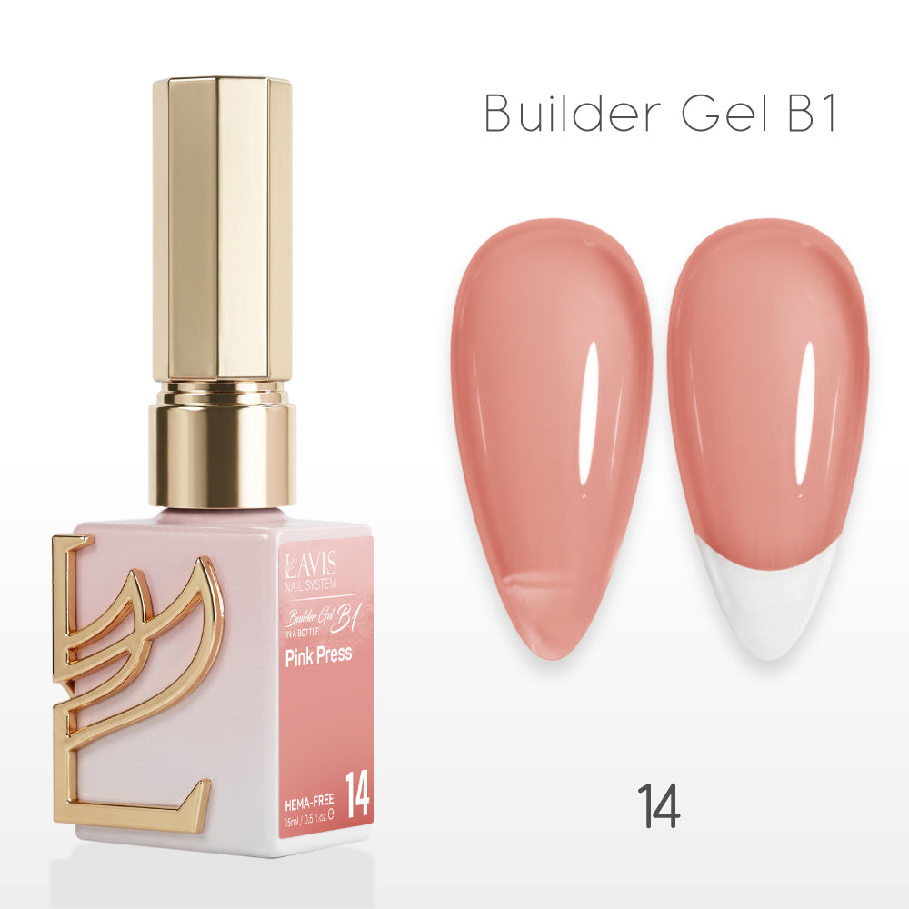 LAVIS Builder Gel In The Bottle - B1-14 Pink Press - Gel Polish 0.5oz