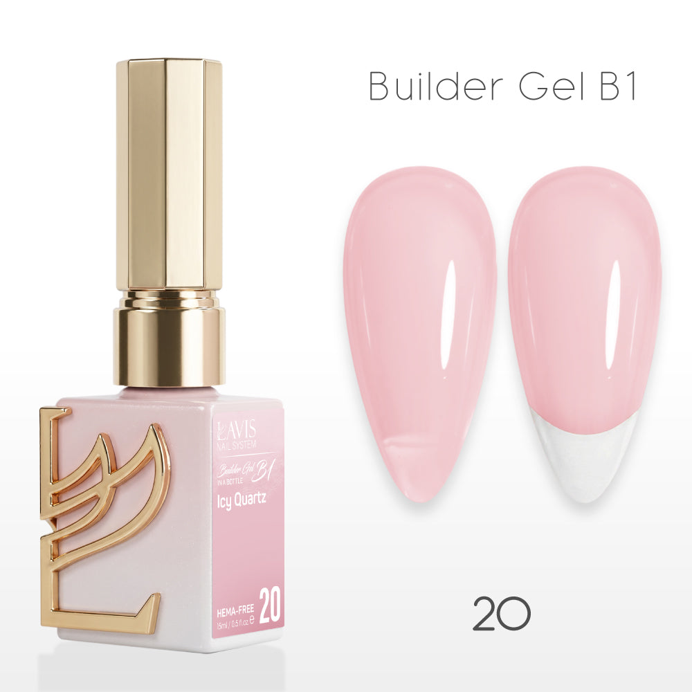 LAVIS Builder Gel In The Bottle - B1-20 Icy Quartz - Gel Polish 0.5oz
