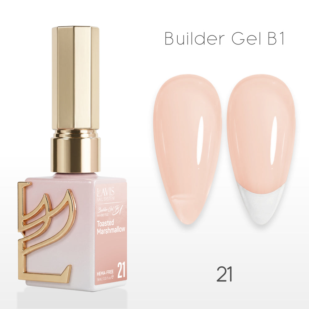 LAVIS Builder Gel In The Bottle - B1-21 Toasted Marshmellow - Gel Polish 0.5oz