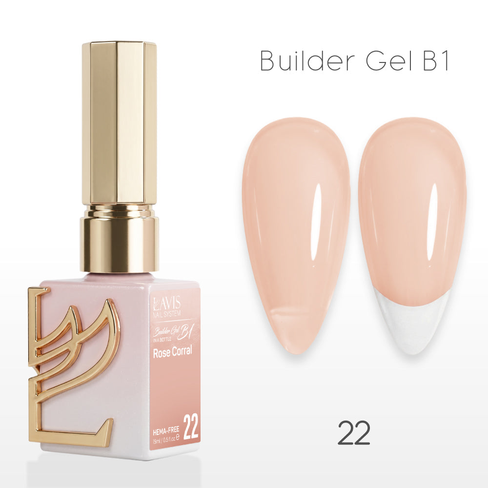 LAVIS Builder Gel In The Bottle - B1-22 Rose Corral - Gel Polish 0.5oz