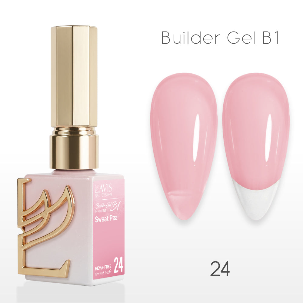 LAVIS Builder Gel In The Bottle - B1-24 Sweet Pea - Gel Polish 0.5oz