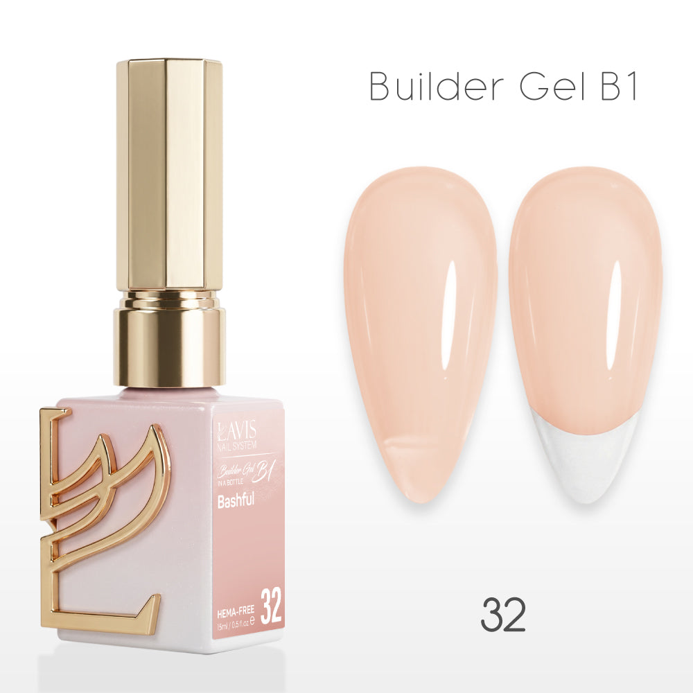 LAVIS Builder Gel In The Bottle - B1-32 Bashful - Gel Polish 0.5oz