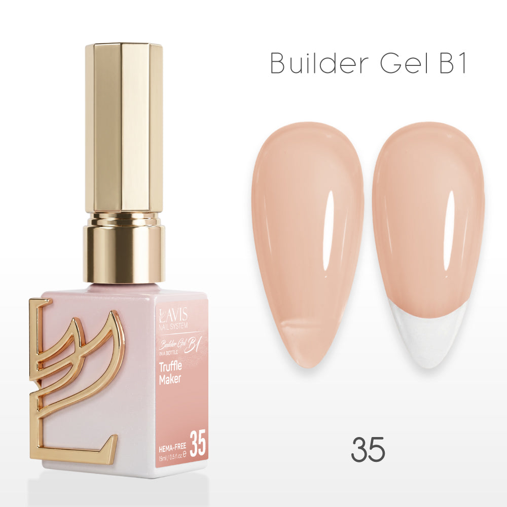 LAVIS Builder Gel In The Bottle - B1-35 Truffle Maker - Gel Polish 0.5oz