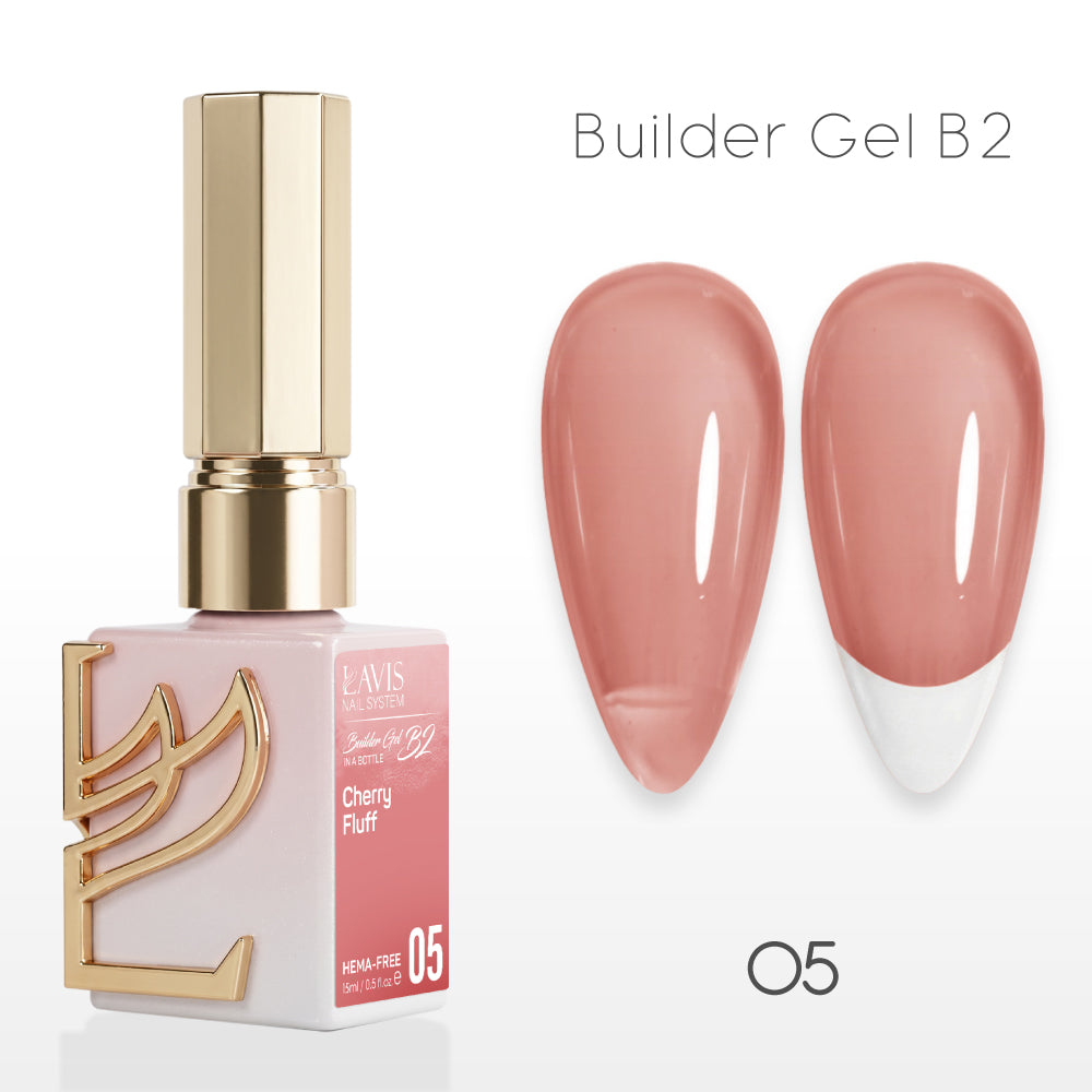 LAVIS Builder Gel In The Bottle - B2-05 Cherry Fluff - Gel Polish 0.5oz