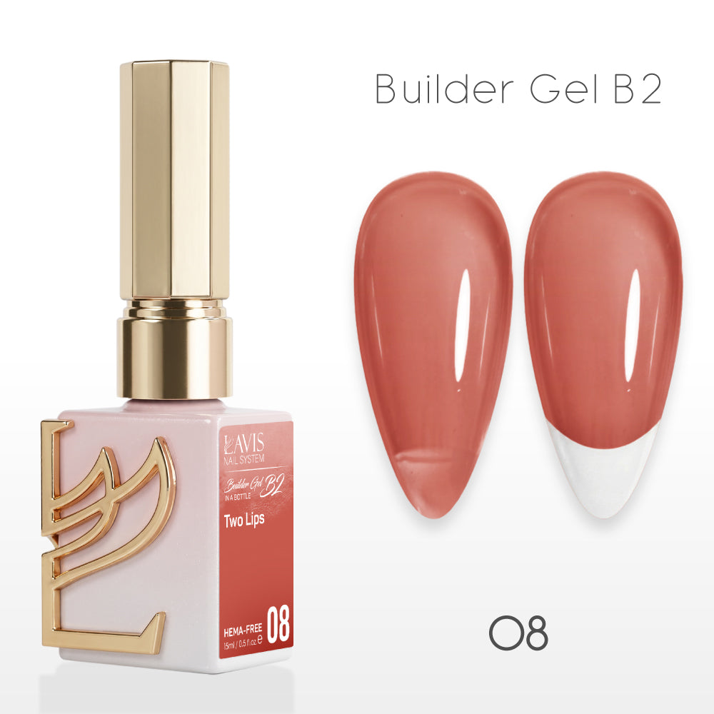 LAVIS Builder Gel In The Bottle - B2-08 Two Lips - Gel Polish 0.5oz