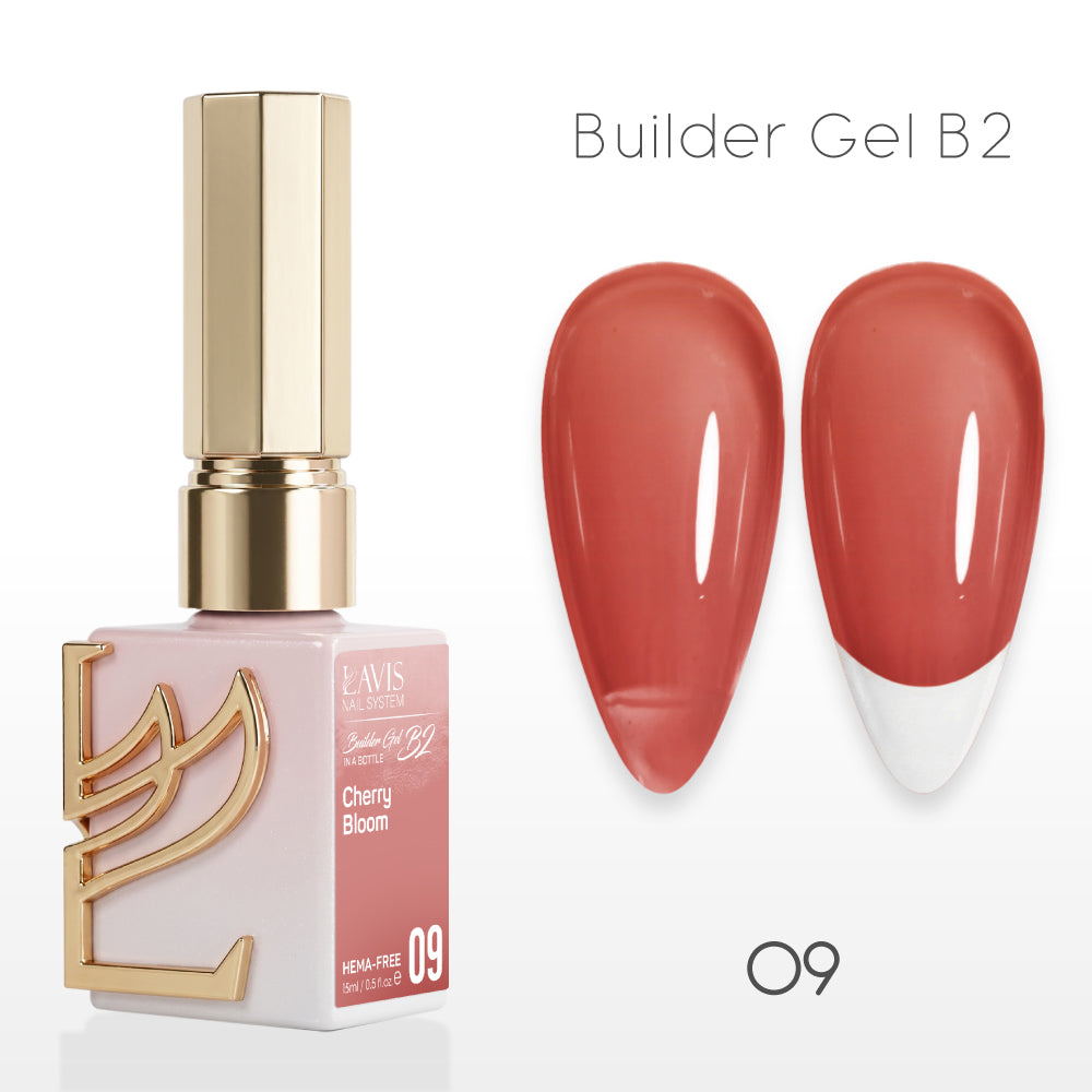 LAVIS Builder Gel In The Bottle - B2-09 Cherry Bomb - Gel Polish 0.5oz