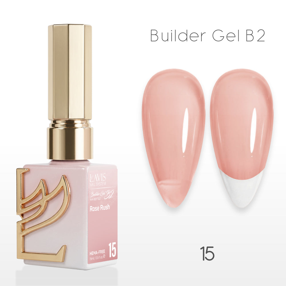 LAVIS Builder Gel In The Bottle - B2-15 Rose Rush - Gel Polish 0.5oz