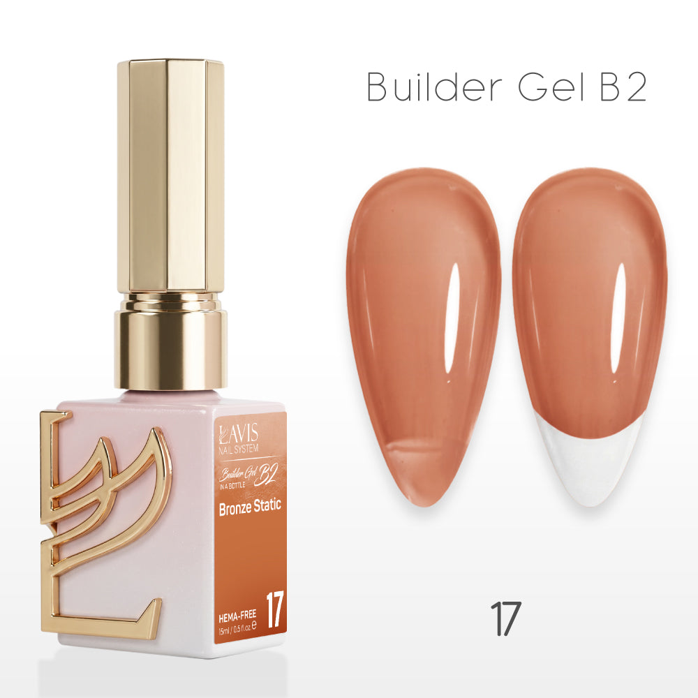 LAVIS Builder Gel In The Bottle - B2-17 Bronze Stalic  - Gel Polish 0.5oz