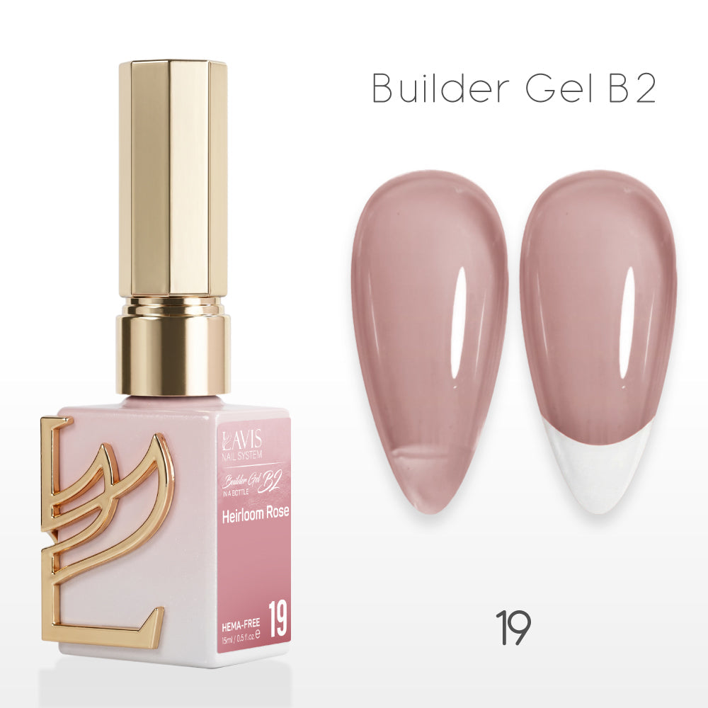 LAVIS Builder Gel In The Bottle - B2-19 Heirloom Rose - Gel Polish 0.5oz