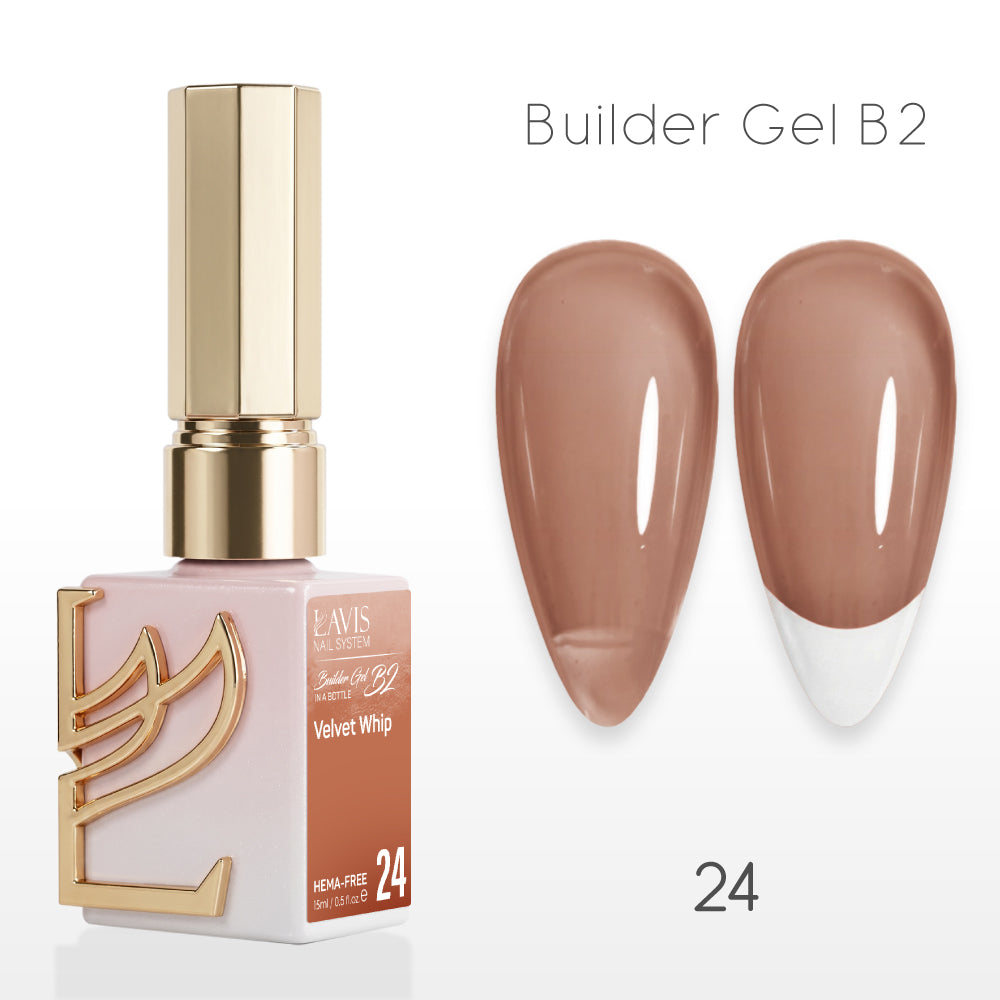 LAVIS Builder Gel In The Bottle - B2-24 Velvet Whip - Gel Polish 0.5oz