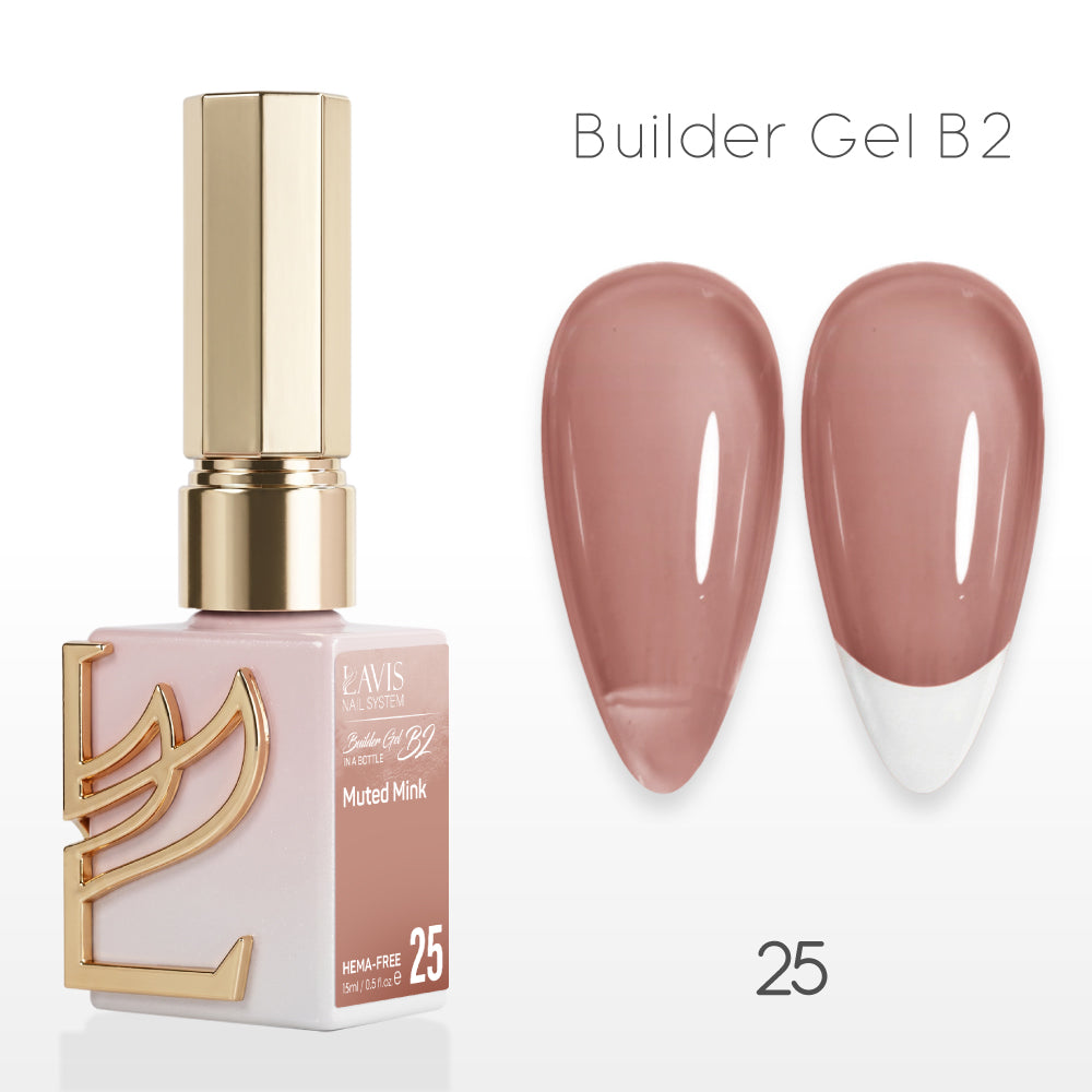 LAVIS Builder Gel In The Bottle - B2-25 Muted Mink - Gel Polish 0.5oz