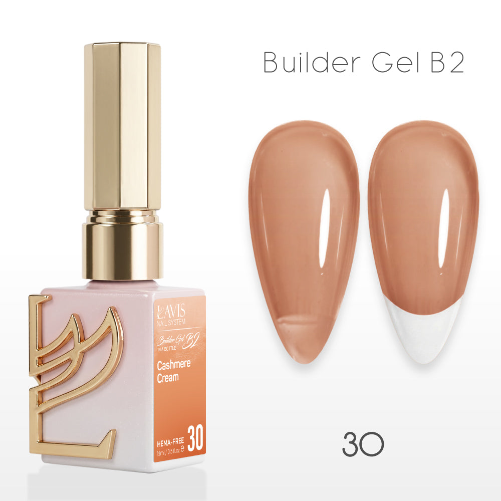 LAVIS Builder Gel In The Bottle - B2-30 Cashmere Crema - Gel Polish 0.5oz